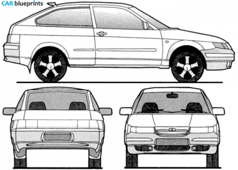 2008 Lada 112 3-door Coupe blueprint