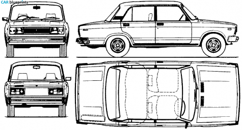 2008 Lada Nova 2105 Sedan blueprint