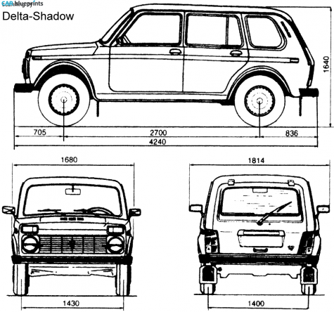 1995 Lada Niva 5-door SUV blueprint