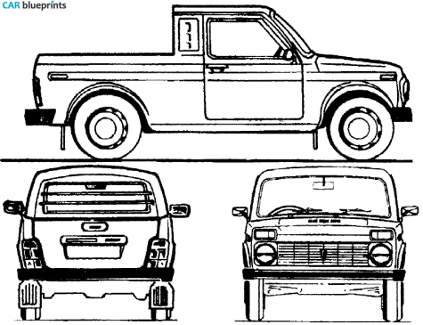 2008 Lada Niva 4x4 Pick-up blueprint