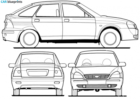 2008 Lada Priora 2172 5-door Hatchback blueprint