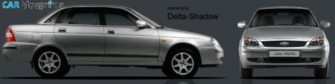 2007 Lada Priora 2170 Sedan blueprint