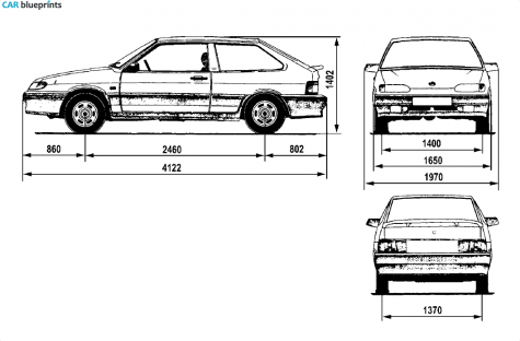 2005 Lada Samara 2113 3-door Hatchback blueprint