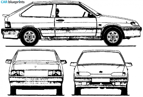 2008 Lada Samara 2113 3-door Hatchback blueprint