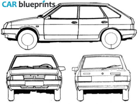 1987 Lada Samara 2109 5-door Hatchback blueprint