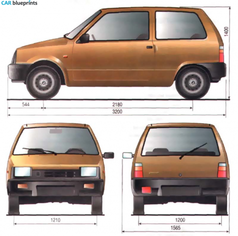 2000 Lada Oka 1111 Hatchback blueprint