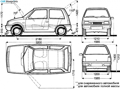 1988 Lada Oka 1111 Hatchback blueprint