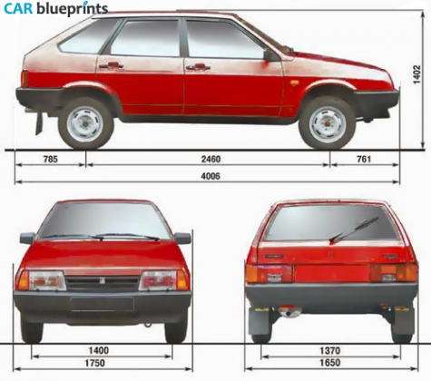 1987 Lada Samara 2109 5-door Hatchback blueprint