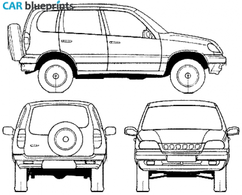 2000 Lada Niva 2123 SUV blueprint