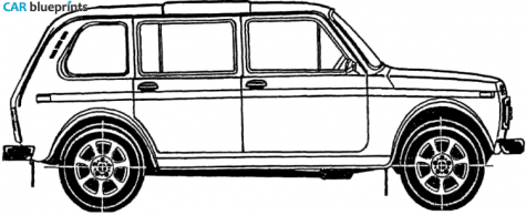 2000 Lada Niva 2131 5-door SUV blueprint