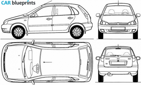 2004 Lada 118 Kalina Hatchback blueprint