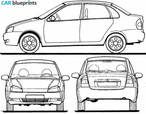 2004 Lada 119 Kalina Sedan blueprint