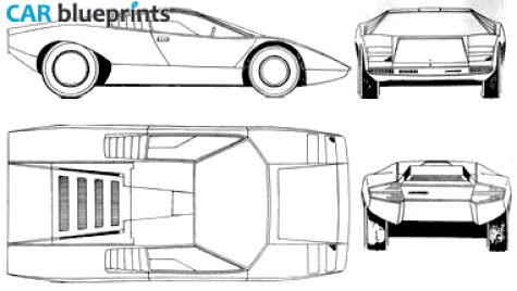 1971 Lamborghini Countach Prototype Coupe blueprint