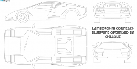 1987 Lamborghini Countach Coupe blueprint