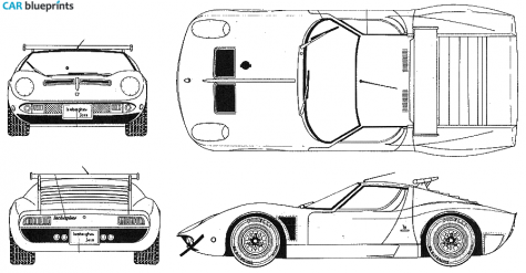 1970 Lamborghini Jota Coupe blueprint