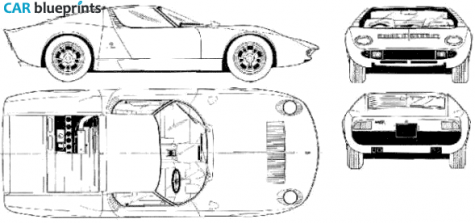 1969 Lamborghini Miura 3 Coupe blueprint