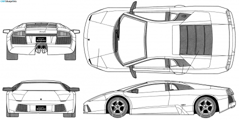 2001 Lamborghini Murcielago Coupe blueprint