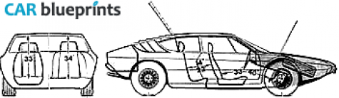 1977 Lamborghini Uracco P3000 Coupe blueprint