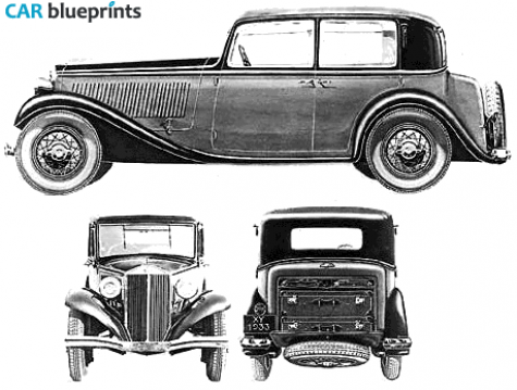 1934 Lancia Augusta SI Gran Lusso Phaeton blueprint