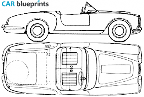 1955 Lancia Aurelia B24 Spider Cabriolet blueprint