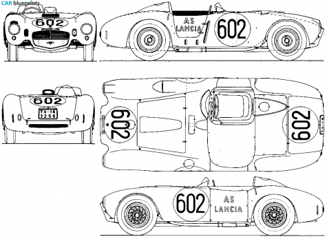 1953 Lancia D24 V6 OW blueprint