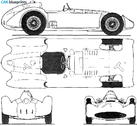 1956 Lancia Ferrari D50A OW blueprint