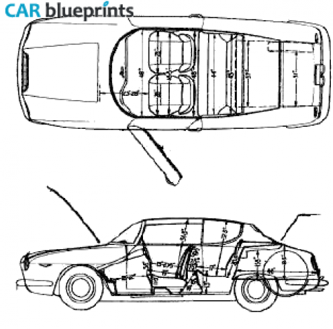 1963 Lancia Flavia Sport Zagato Sedan blueprint