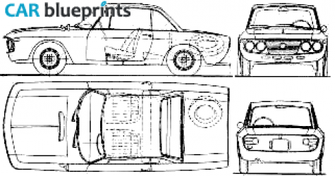 1963 Lancia Fulvia Rallye 13 HF Coupe blueprint