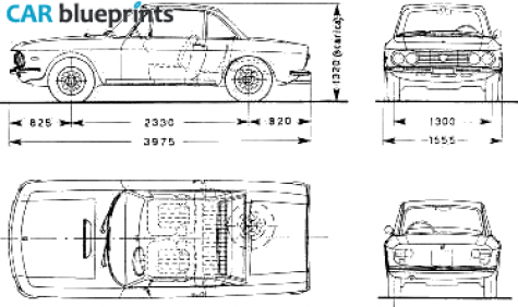 1963 Lancia Fulvia Rallye 13 HF S2 Coupe blueprint