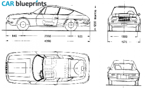 1967 Lancia Fulvia Sport 1.3s Zagato Coupe blueprint