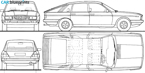 1978 Lancia Gamma Berlina Hatchback blueprint