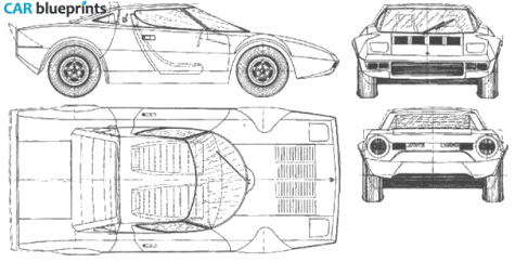 1970 Lancia Stratos Coupe blueprint