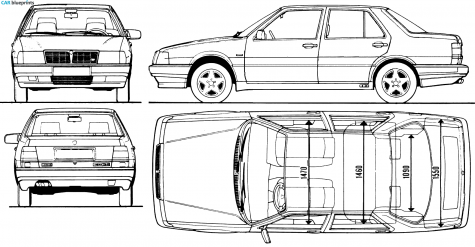 1986 Lancia Thema Sedan blueprint