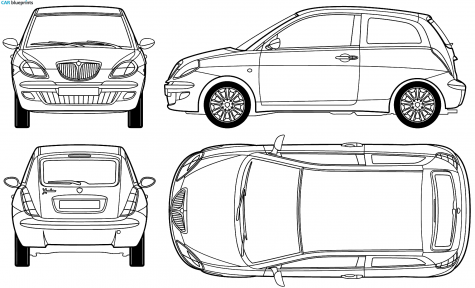 2003 Lancia Ypsilon Hatchback blueprint