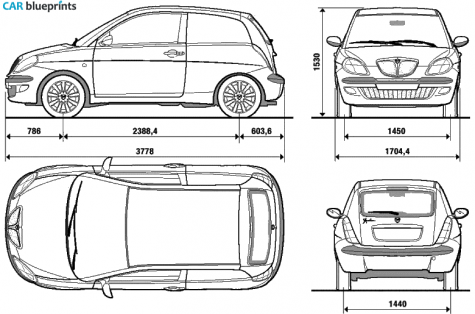 2004 Lancia Ypsilon Hatchback blueprint