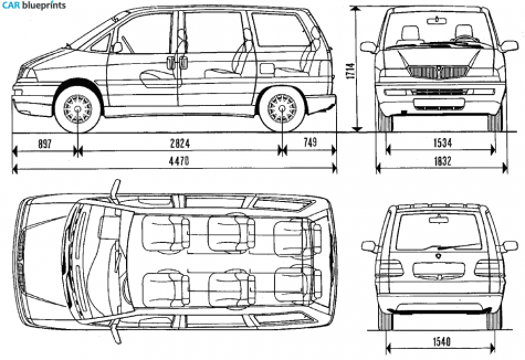 1994 Lancia Zeta Minivan blueprint