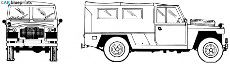 1969 Land Rover 109 Military SUV blueprint