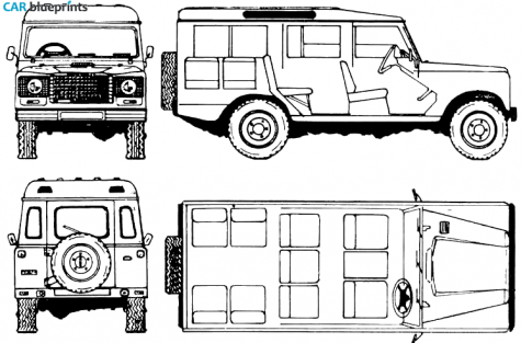 1975 Land Rover 109 Santana Cazorla Sedan blueprint