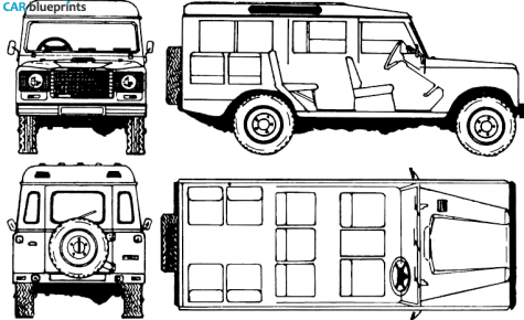 1975 Land Rover 109 Santana Super SUV blueprint