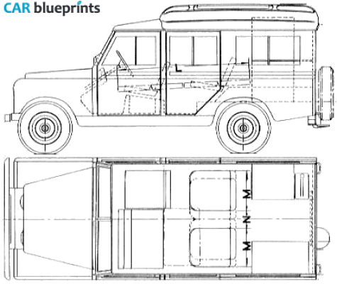 1995 Land Rover Defender SUV blueprint