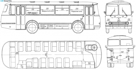 1976 LAZ 695N Bus blueprint