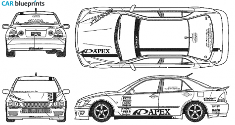 2003 Lexus Altezza Apex D1 Sedan blueprint