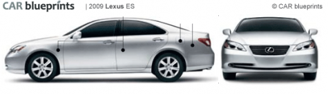 2009 Lexus ES Sedan blueprint