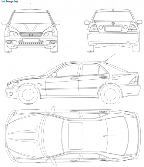 2005 Lexus IS 400 Sedan blueprint