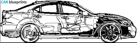 2008 Lexus IS F Sedan blueprint