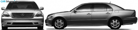 2005 Lexus LS Sedan blueprint