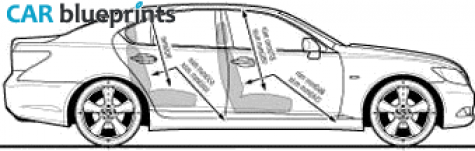 2007 Lexus LS Sedan blueprint