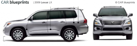 2009 Lexus LX SUV blueprint