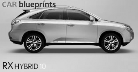 2010 Lexus RX Hybrid SUV blueprint