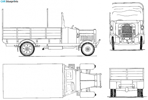 Leyland Motors 3-tonner RAF WW I Truck blueprint